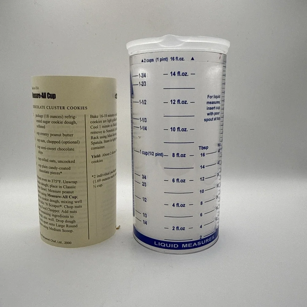 Pampered Chef Wet Dry Solid Measuring All Cup 2000 Adjustable